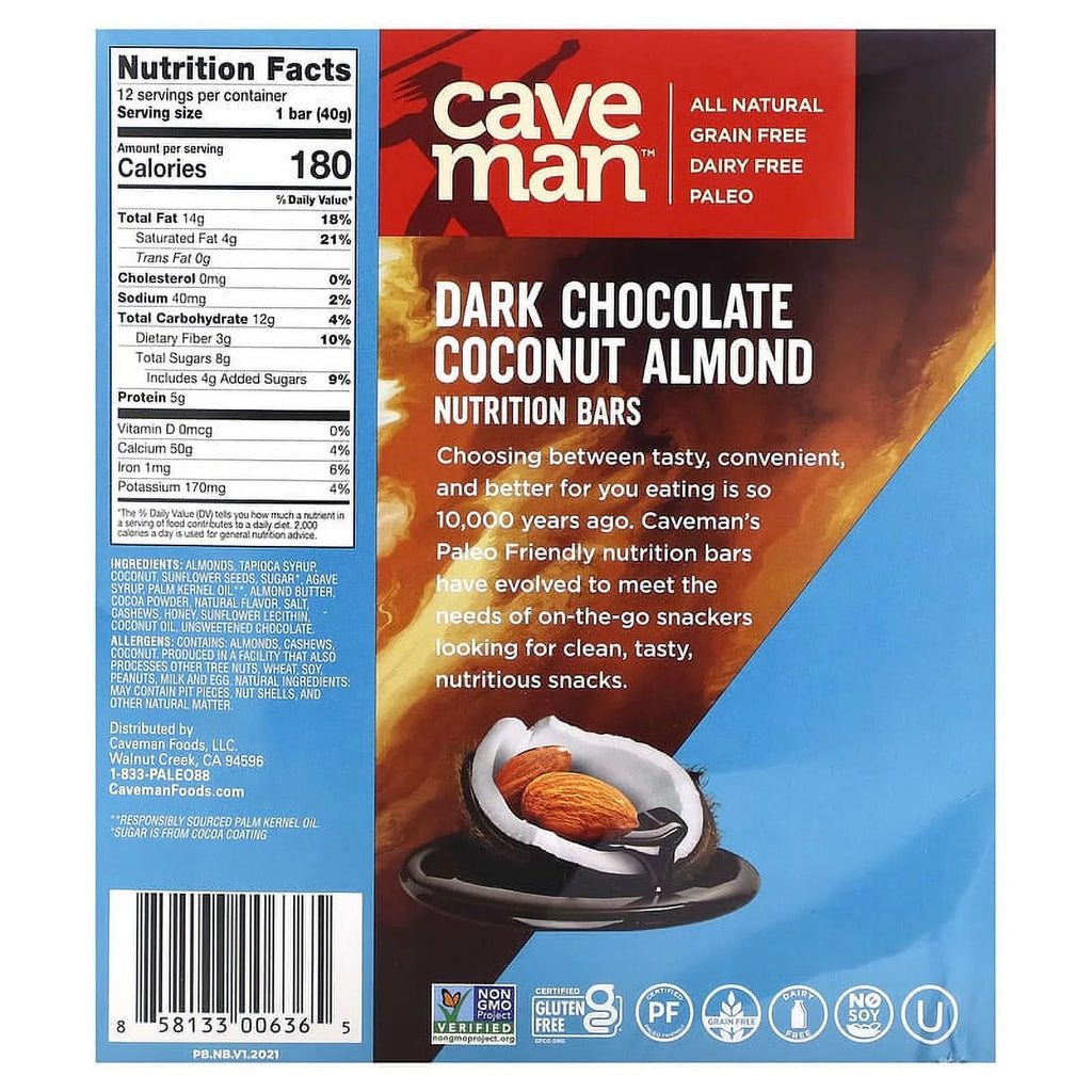 Dark Chocolate Almond Coconut Nutrition Bars -- 12 M428328
