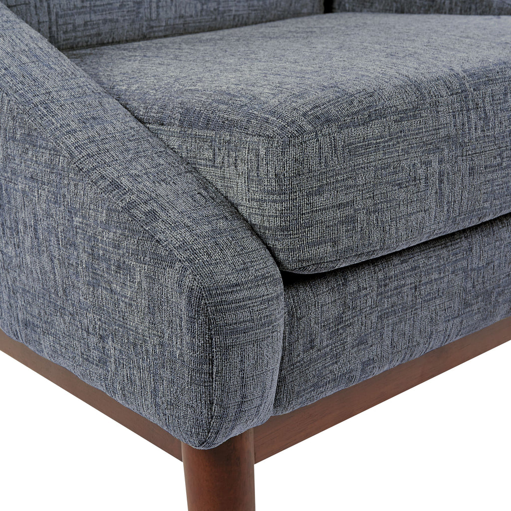 Navy Fabric Chair with Coffee Legs W9425