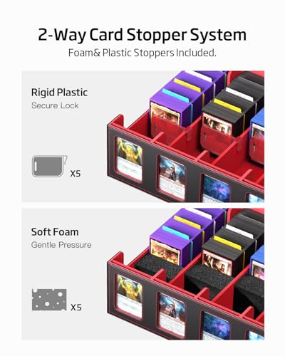 5-Row Trading Card Storage Box with Magnetic Lid W915