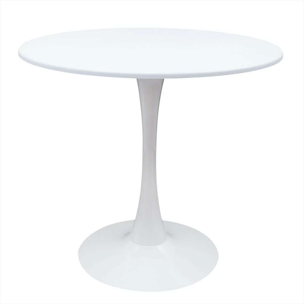 White Round Tulip Pedestal Dining Table G86106
