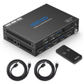 USB 3.0 KVM Switch HDMI 2-Port 4K60 HDR with Stereo Audio Extractor and IR Remote G748