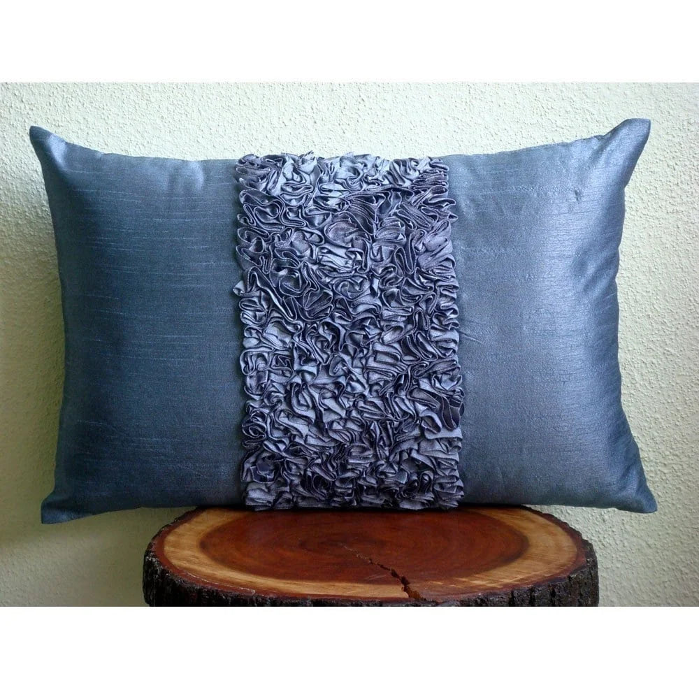 Blue Silk King Pillow Shams 20x36 inch S829233