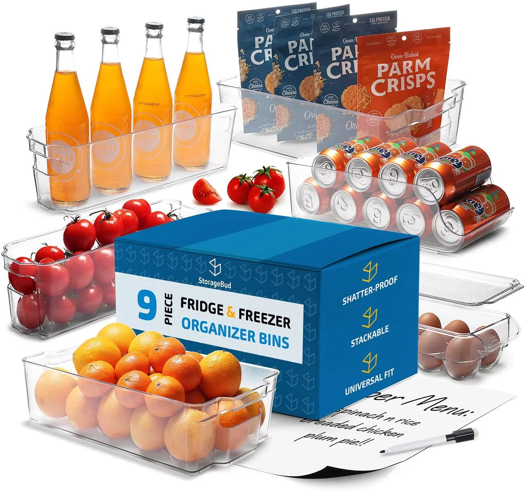 Clear 9 Piece Set Stackable Storage Bins C5354
