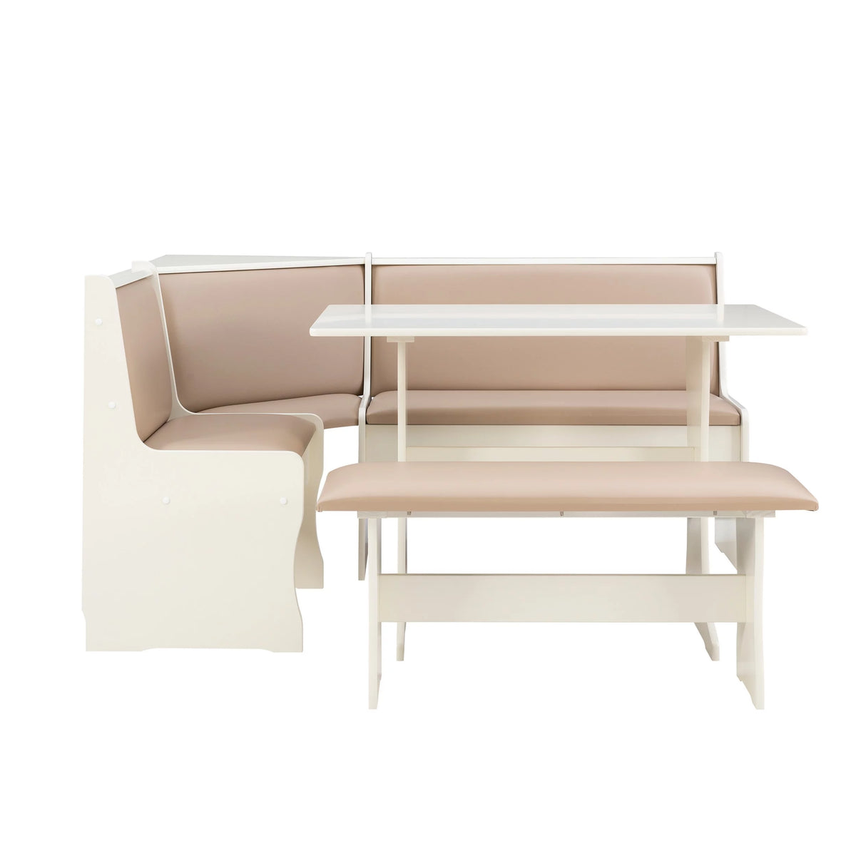 Tan Dining Table and Bench Set with Storage H53872