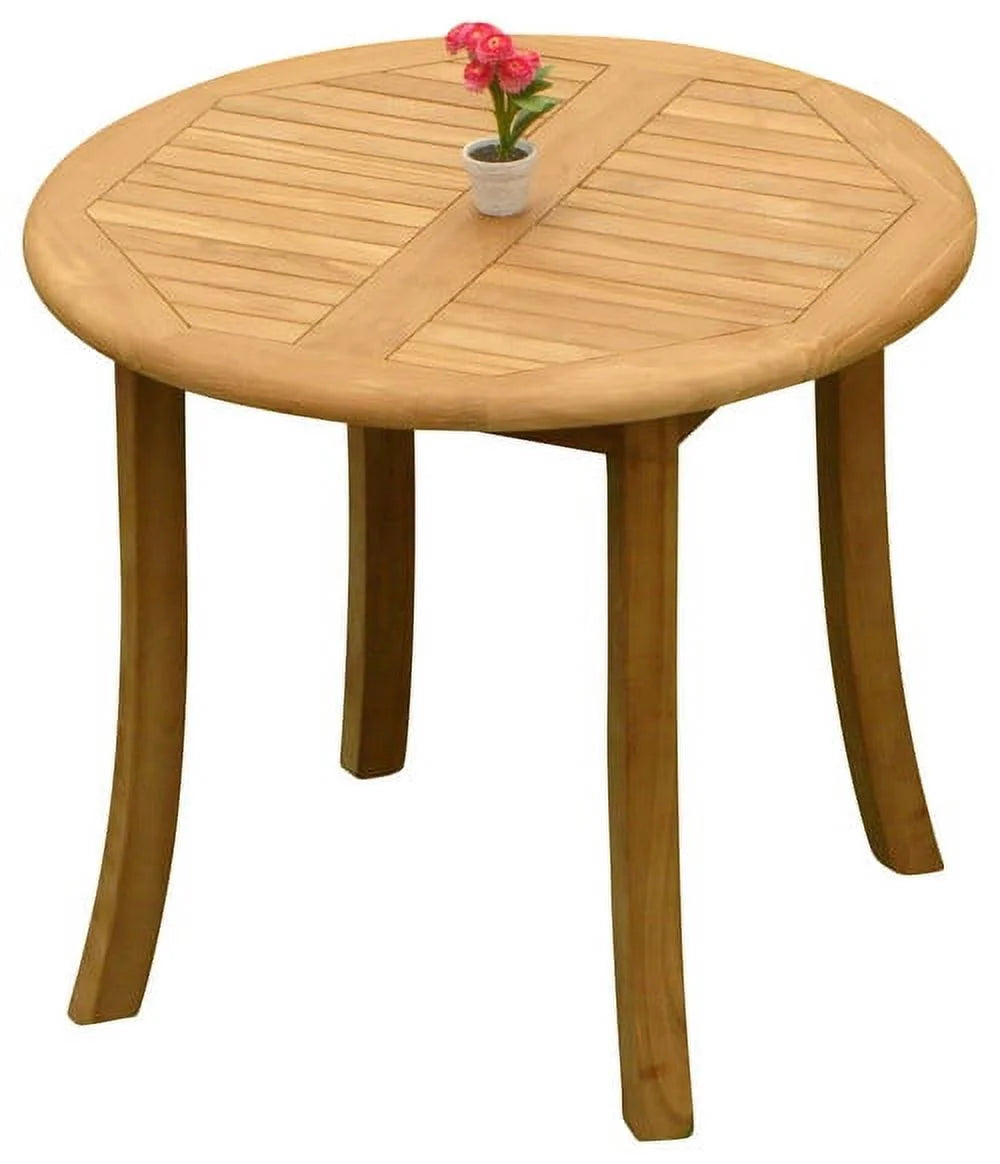 Grade-A Teak 5 Pc Dining Set with 36" Round Table and 4 Stacking Arm Chairs P2393