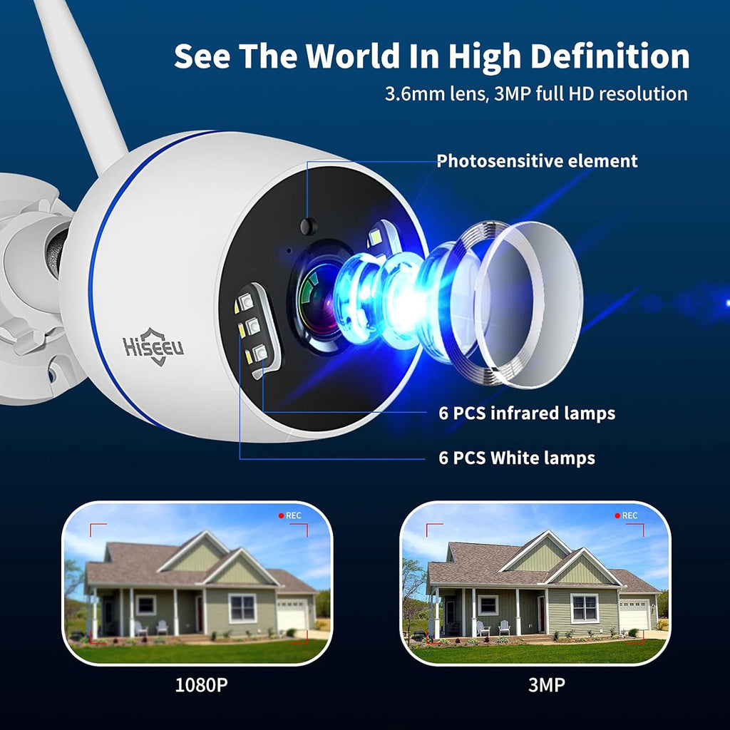 2K Outdoor Security Camera Bullet, 3MP IP66 Waterproof X423