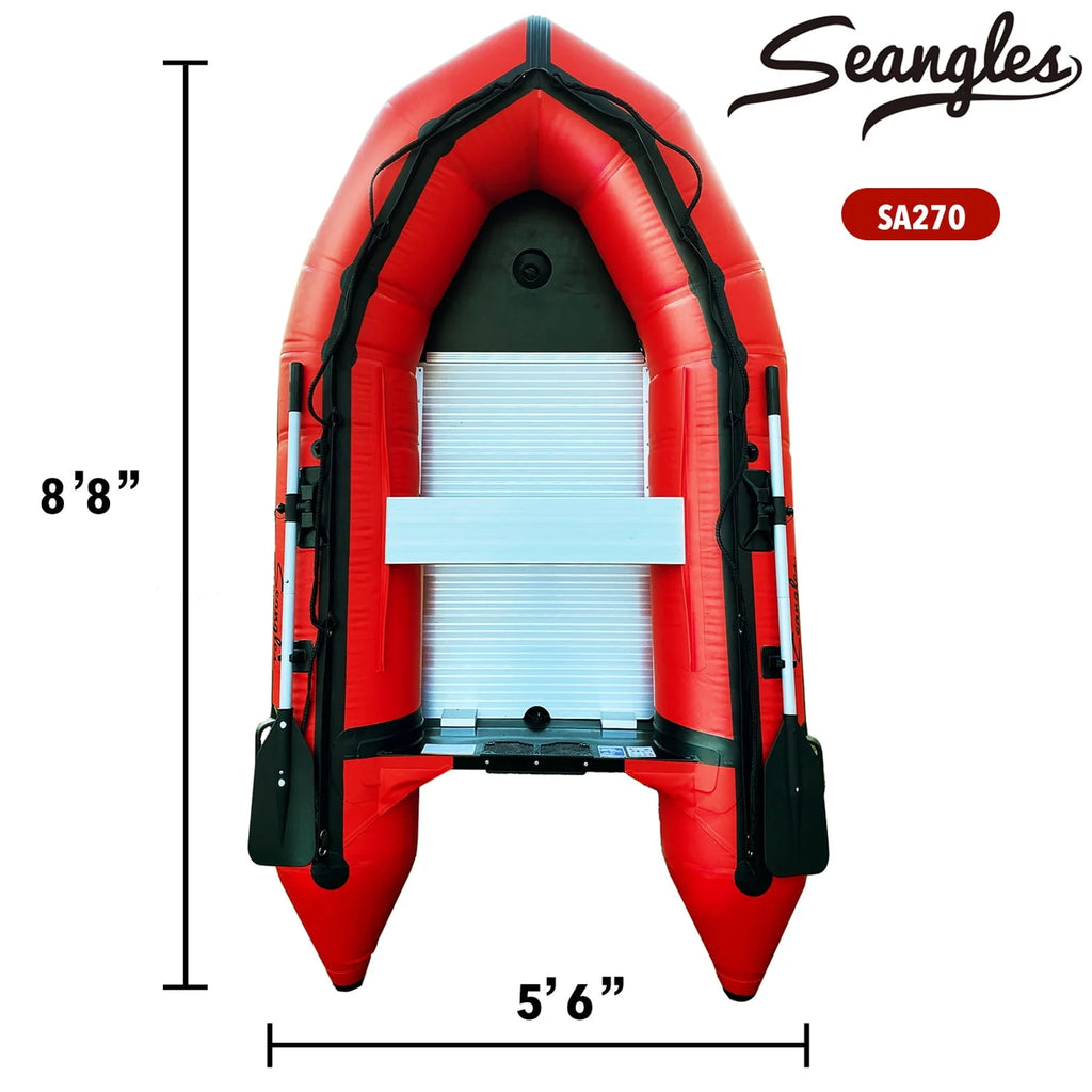 Inflatable Boat 4 Person Aluminum Floor Heavy Duty Saltwater Fishing Boat Z428