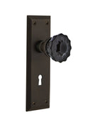 Crystal Black Glass Door Knob in Oil-Rubbed Bronze N94947
