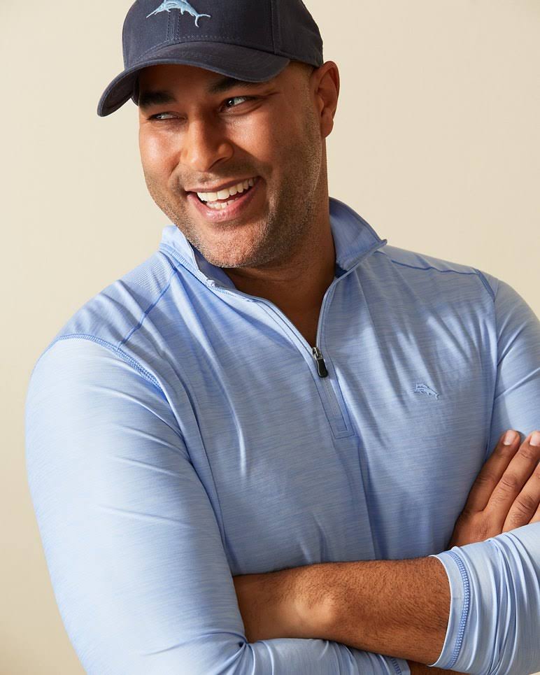 Men's Big & Tall Half-Zip - Light Sky - Size LT C315