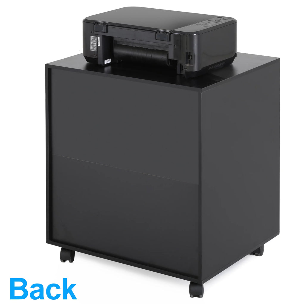Black Mobile File Cabinet with Storage N4067