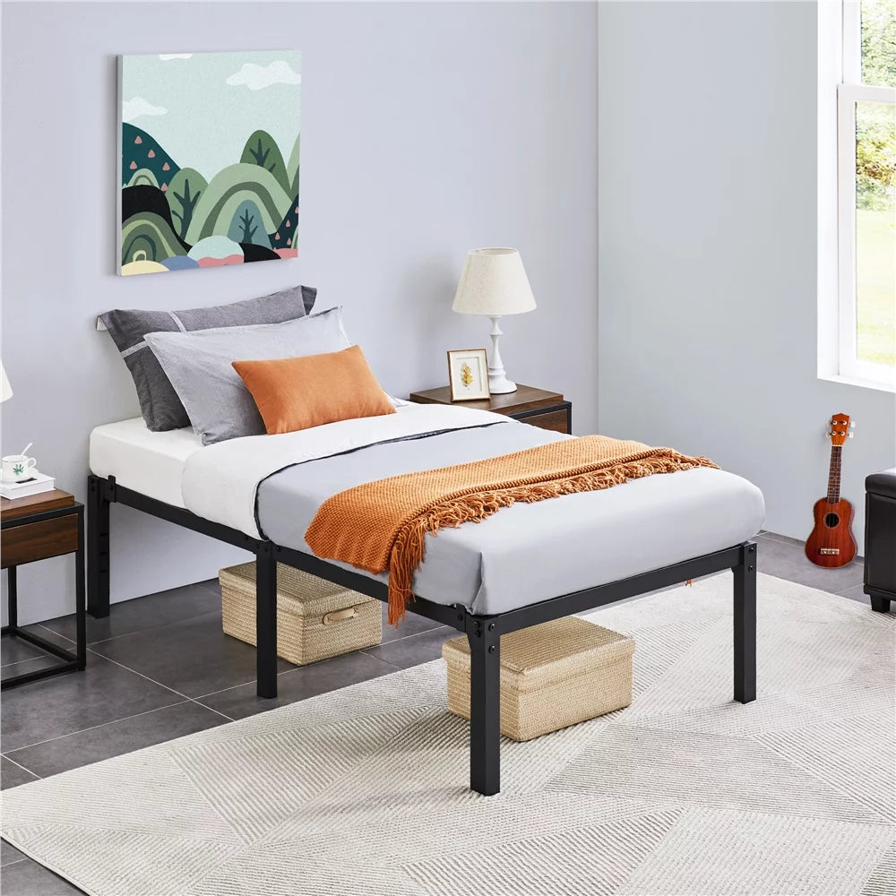 Twin Size Black Metal Platform Bed Frame H426419