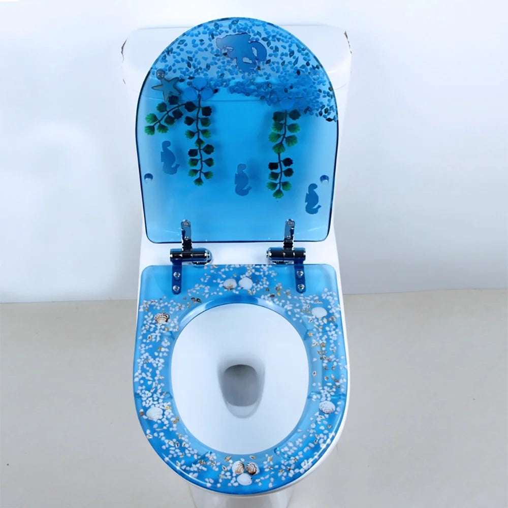 Elongated Resin Toilet Seat with Silent Close Hinges L70820