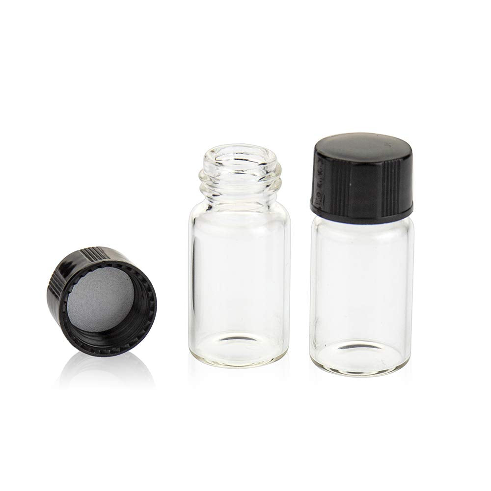 Clear Glass Sample Vial 5ml 15-425 Screw Cap Pack of 100 Y649