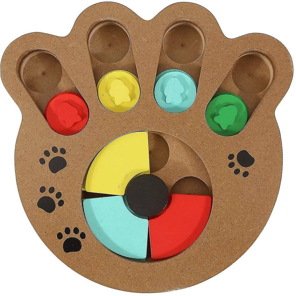 Wooden Interactive Puppy Dog Cat Feeder Pet Mental Puzzle Toys G2920