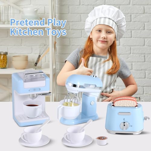 Pink Toy Kitchen Set with Coffee Maker, Mixer and Toaster F91860