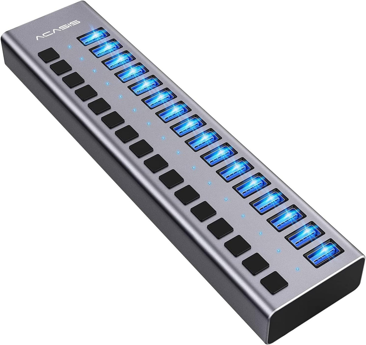 16 Ports Powered USB 3.0 Hub with Individual On/Off Switches, Pack of 2 B437895