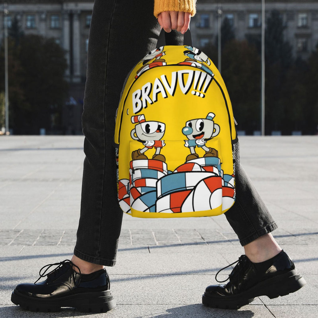 Cuphead Brother Mugman Backpack Laptop Daypack Travel Bags R820898