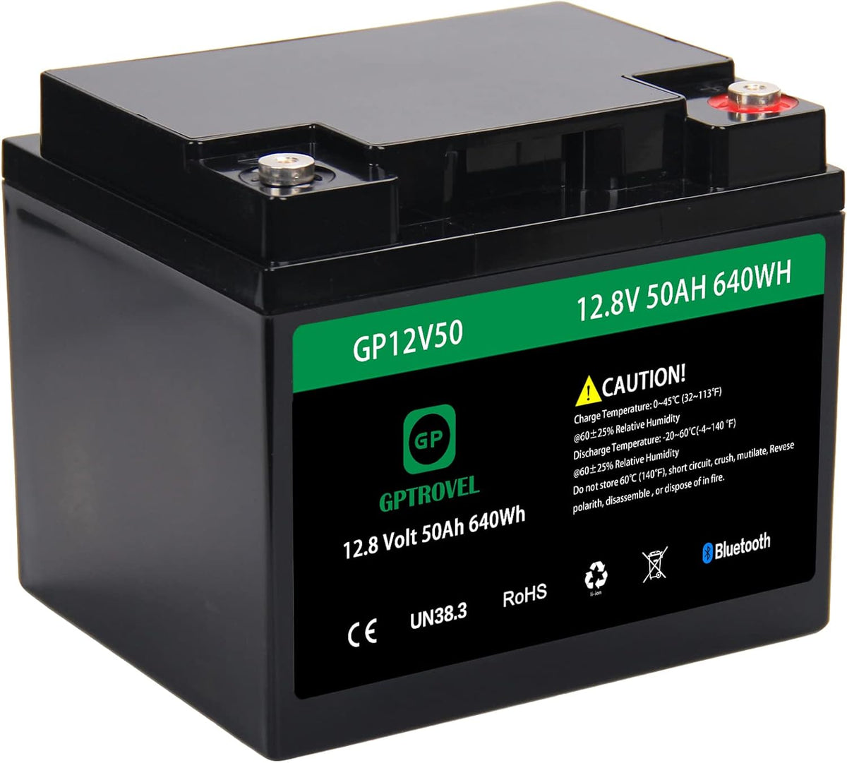 Rechargeable 12V 50Ah LiFePO4 Deep Cycle Lithium Battery with Bluetooth M500