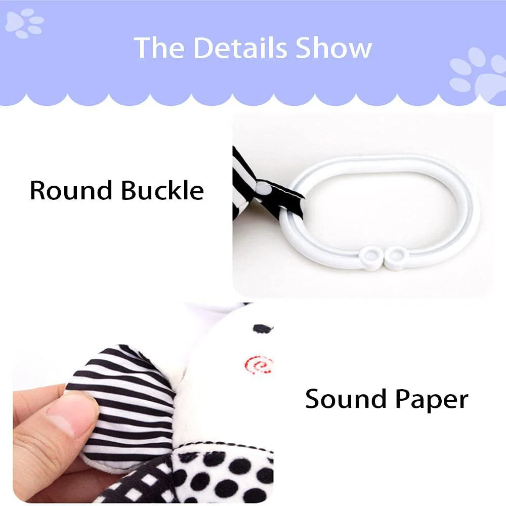 Black and White High Contrast Soft Plush Baby Rattle Toy (Fox) M899