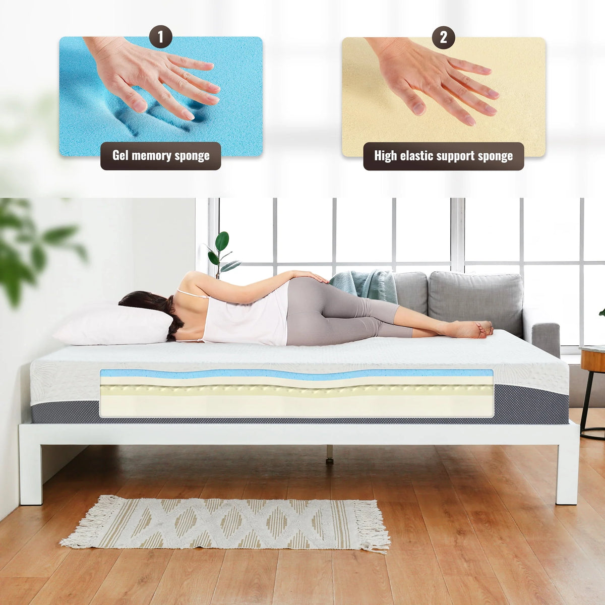 10 Inch Gel Memory Foam Mattress Medium Firm Twin Size Z65397