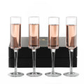 Hand-Blown Crystal Champagne Flutes 6oz I596