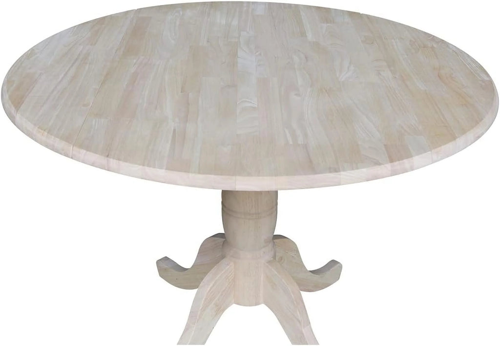 Unfinished Dual Drop Leaf Pedestal Dining Table J2049
