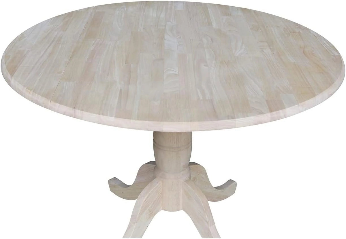 Unfinished Dual Drop Leaf Pedestal Dining Table J2049