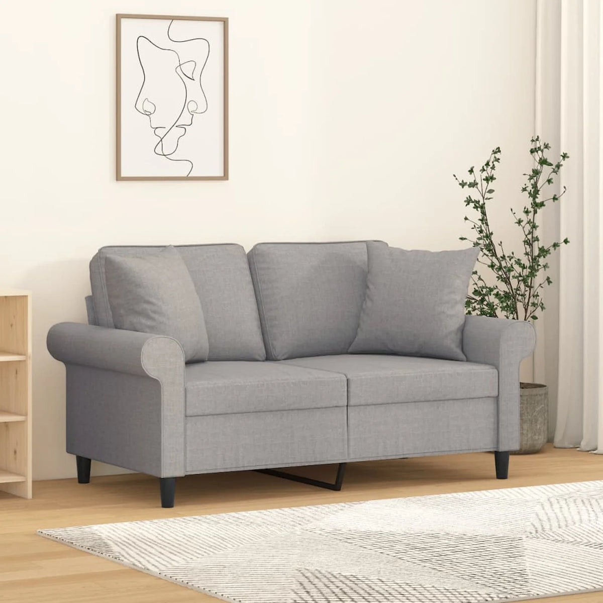 Gray 47.2" Fabric 2-Seater Sofa C212102