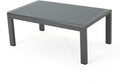 Grey Aluminum Outdoor Coffee Table with Tempered Glass Top J1949