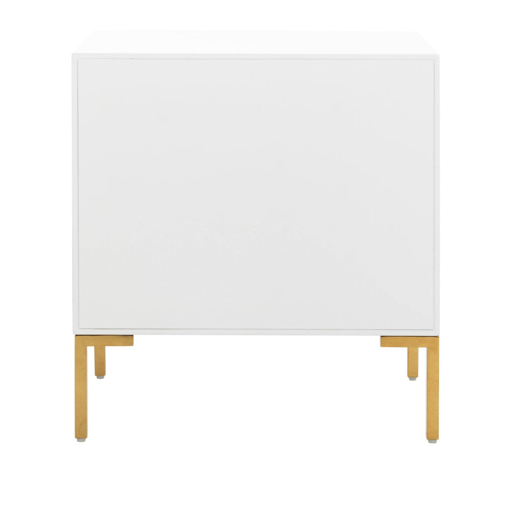 White/Gold 1 Drawer Side Table Q69610