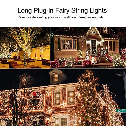 66FT Waterproof Warm White LED Fairy String Lights with Remote Control L626356