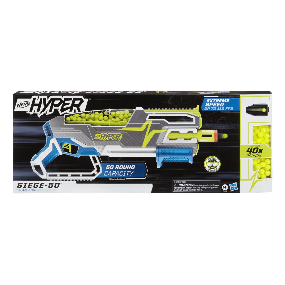 40 Nerf Hyper Rounds Pump-Action Blaster V433