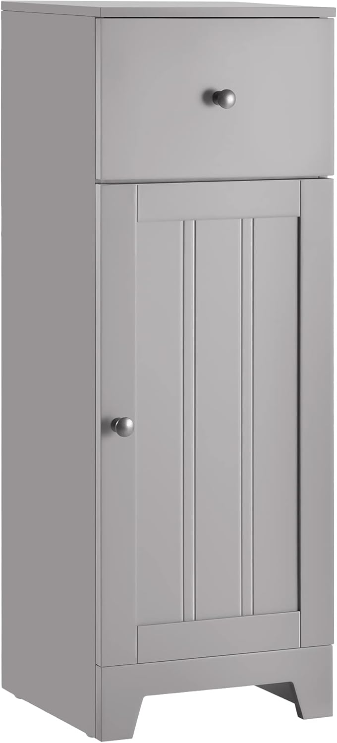 Grey Free Standing Bathroom Floor Storage Cabinet with 1 Drawer A2204