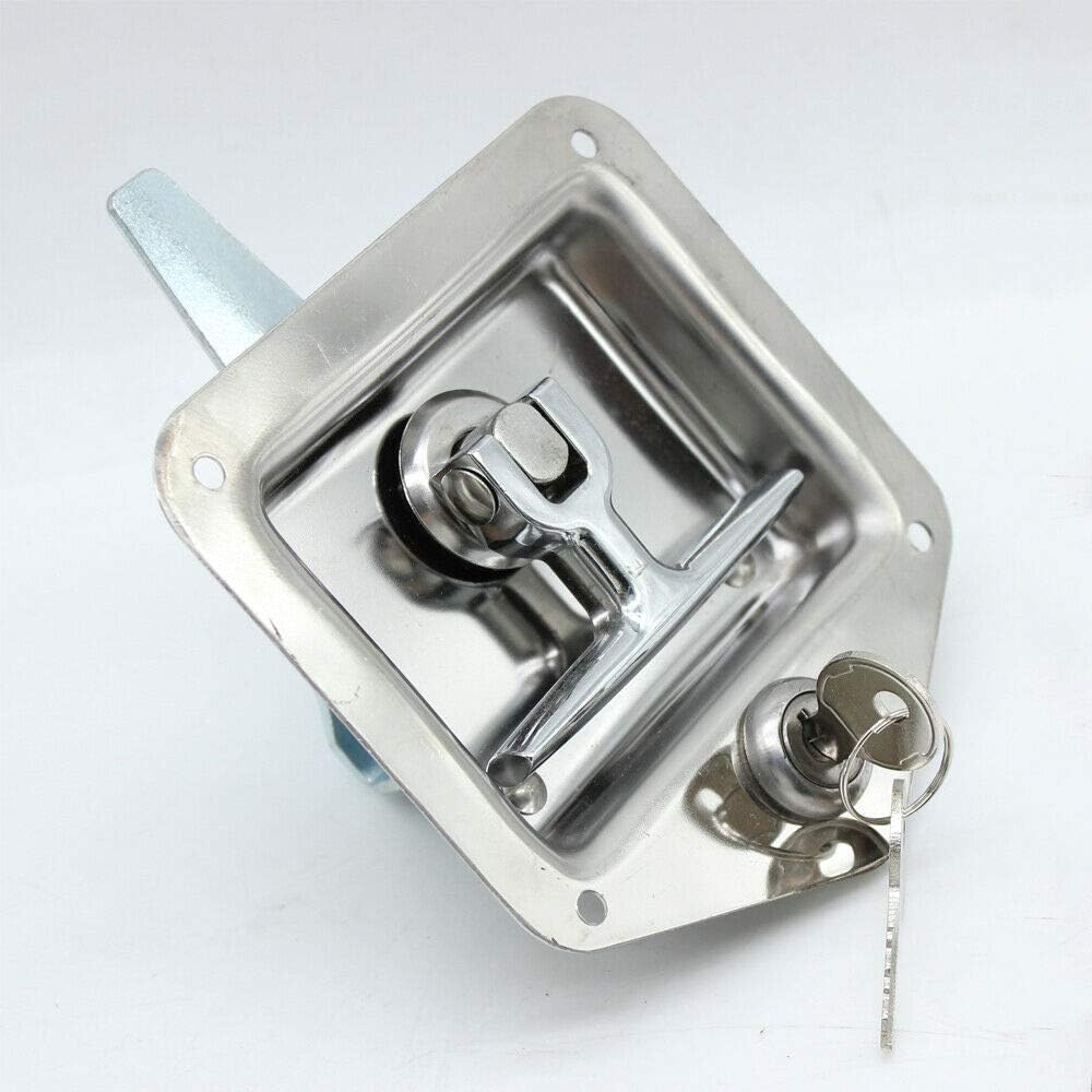 4Pcs Stainless Steel T-Handle Latch with Gasket and Keys Tool Box Lock Q66513