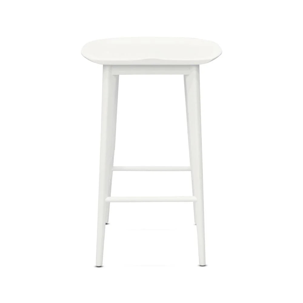 White Solid Acacia Wood Counter Stool B44532