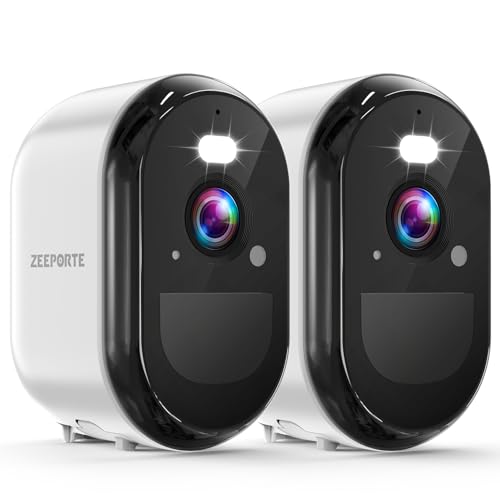 2 Cameras Wireless Outdoor Security Cameras with Spotlight Q36485