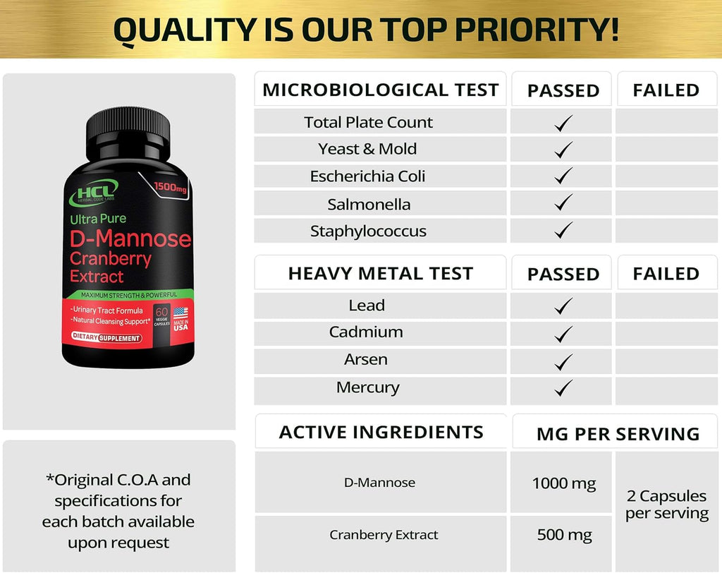 D-Mannose with Cranberry Extract Capsules 1500mg R334761