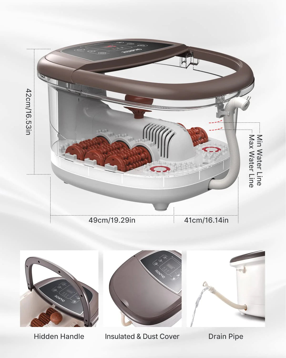 Foot Spa Bath Massager with Heat Bubbles Massage & Jets O4611