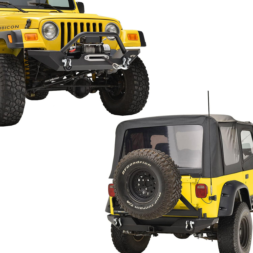 Rear Bumper with Tire Carrier & Front Bumper with LED Lights Bumper Combo E36816