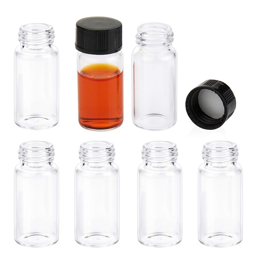 Clear Glass Sample Vial 5ml 15-425 Screw Cap Pack of 100 Y649