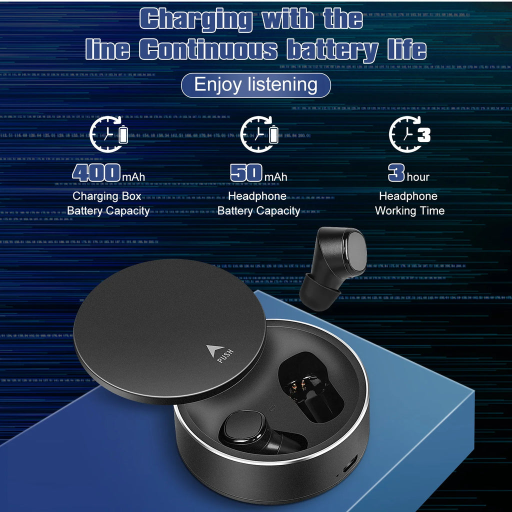 Black True Wireless Earbuds with Mic B155277
