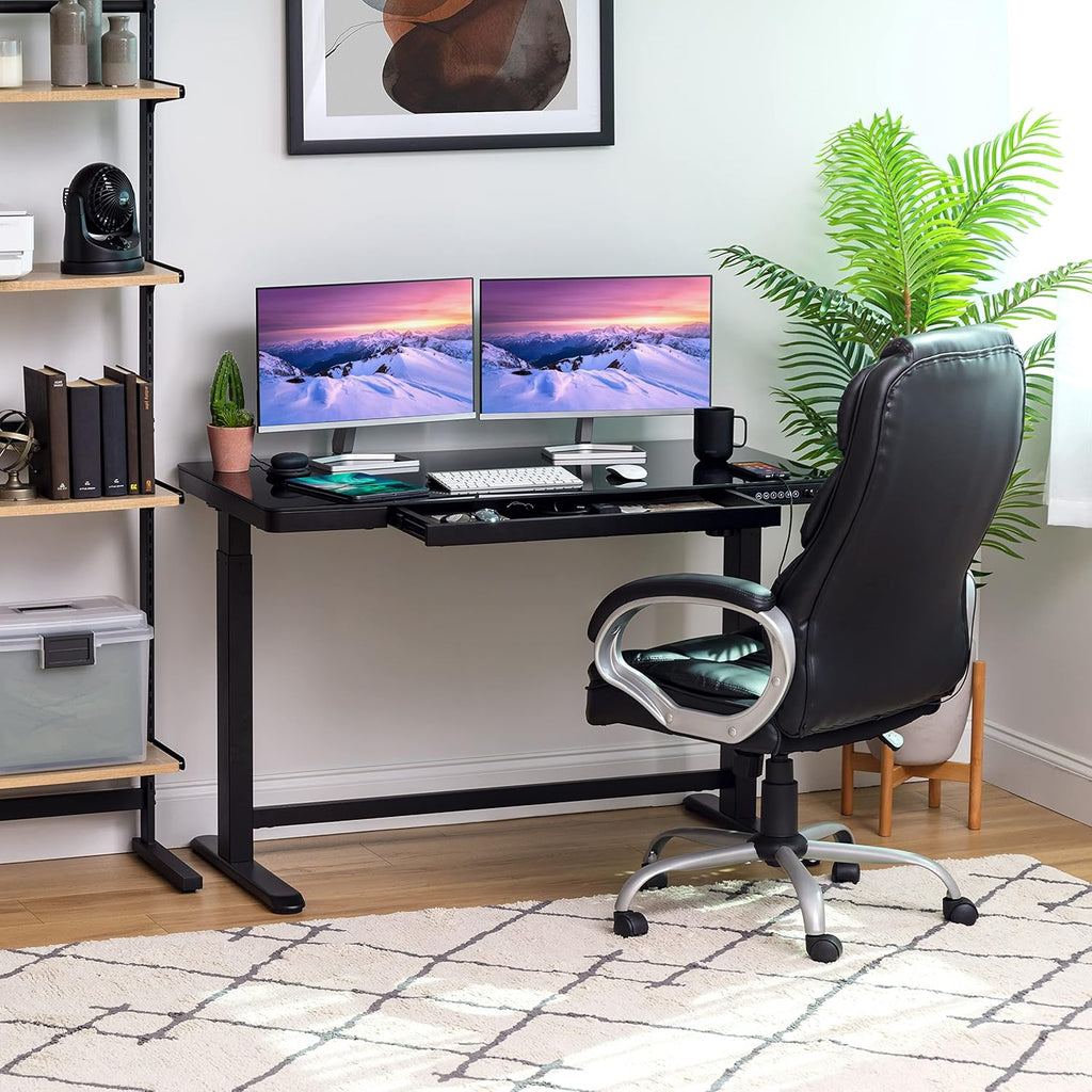 48 x 24 Inch Electric Height Adjustable Standing Desk with Drawer and USB Ports B88950