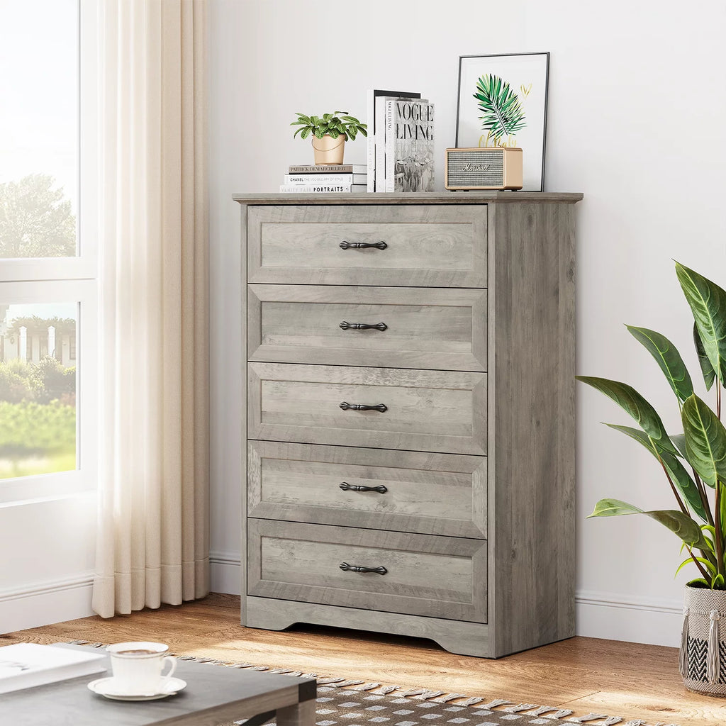 5 Drawer Wood Dresser F947