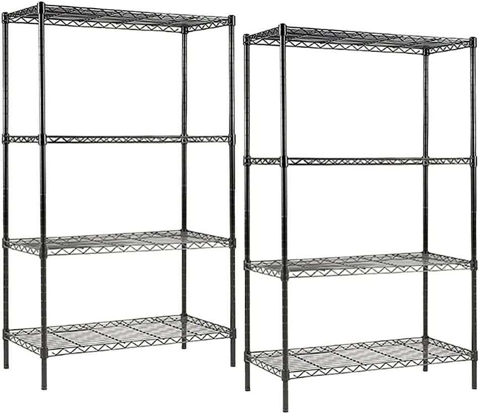 4-Shelf NSF Certified Steel Wire Shelving Unit, Black, Pack of 2 K60419