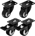 Black Swivel Caster Wheels Heavy Duty Pack of 4 D6142