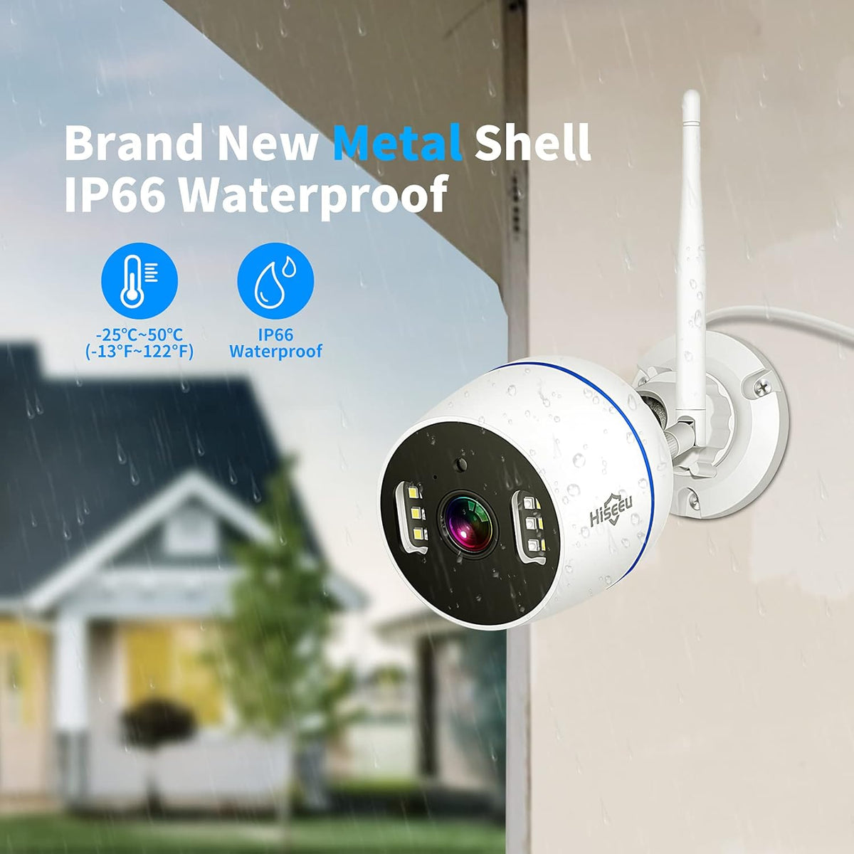 2K Outdoor Security Camera Bullet, 3MP IP66 Waterproof X423