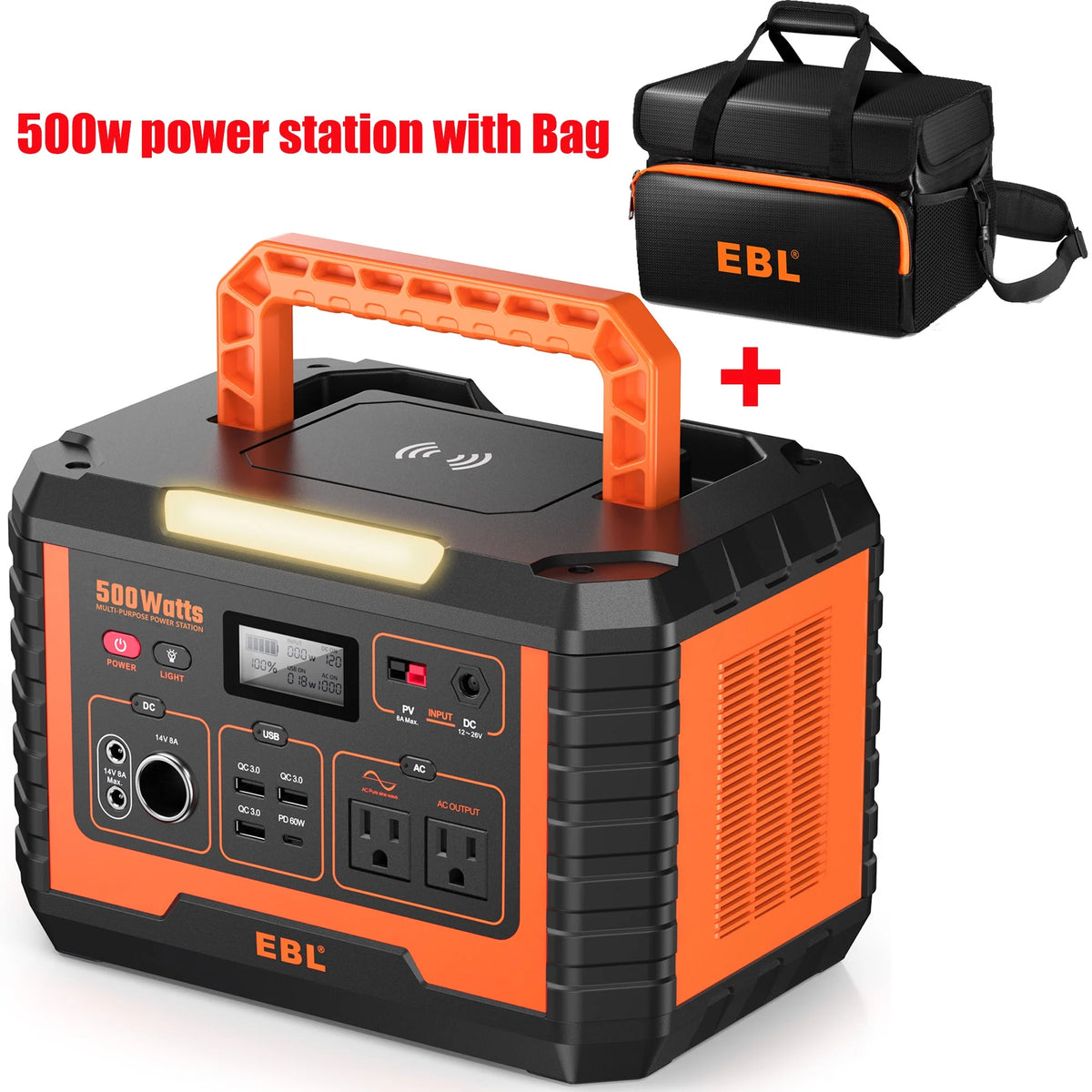 500W Portable Power Station 519.4Wh Power Battery with Storage Bag D261