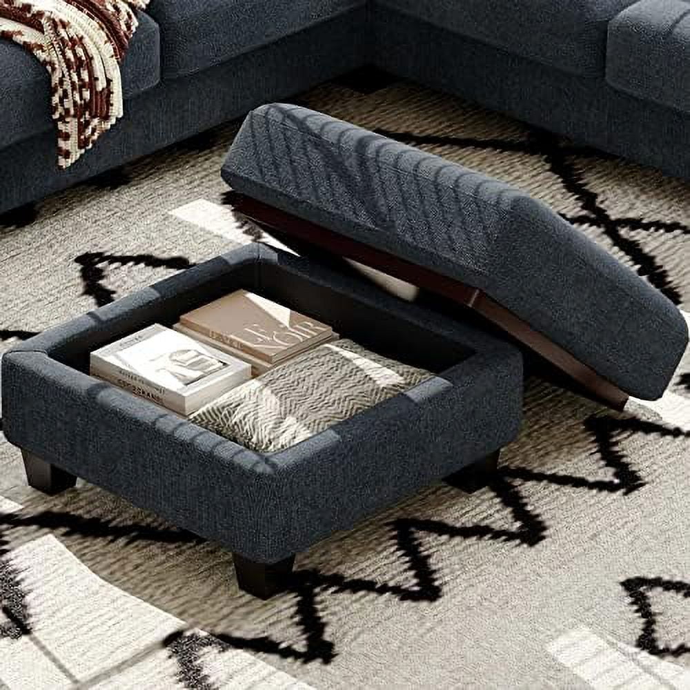 Bluish Grey Convertible Upholstered Ottoman K321456