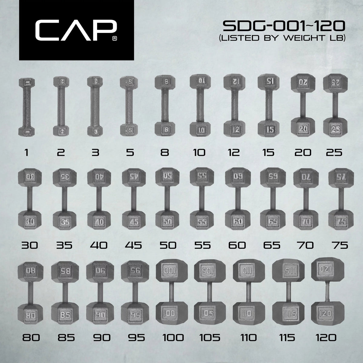 15lb Cast Iron Hex Dumbbell N4896