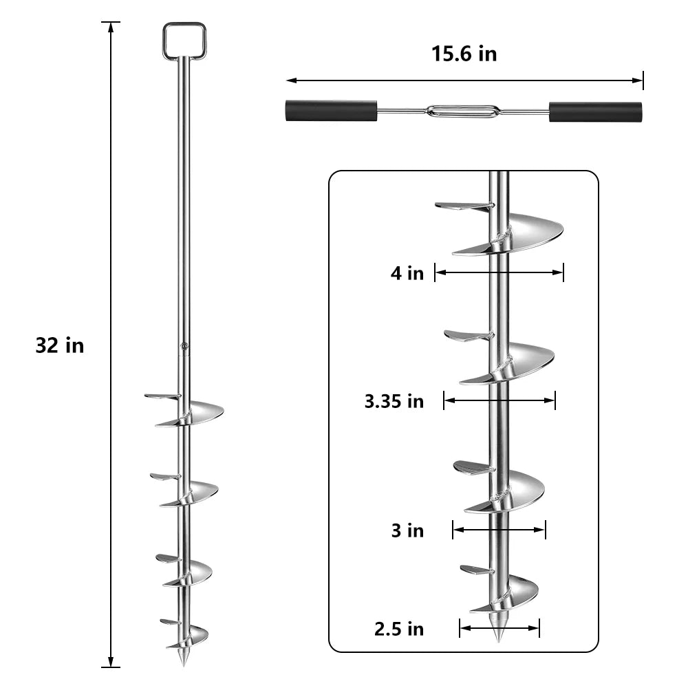 34in 316 Stainless Steel Marine Sand Anchor with Cable and Cleaning Brush Q450055